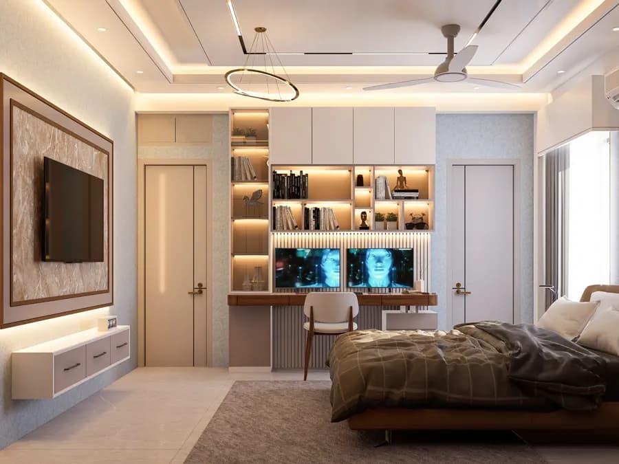 Modern apartment master bedroom design