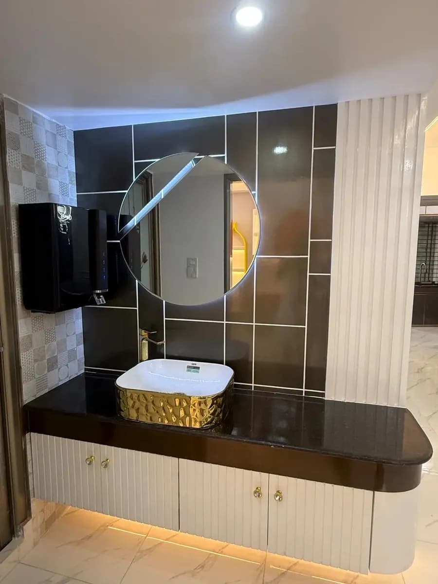 Premium luxury home interior with accent lighting
