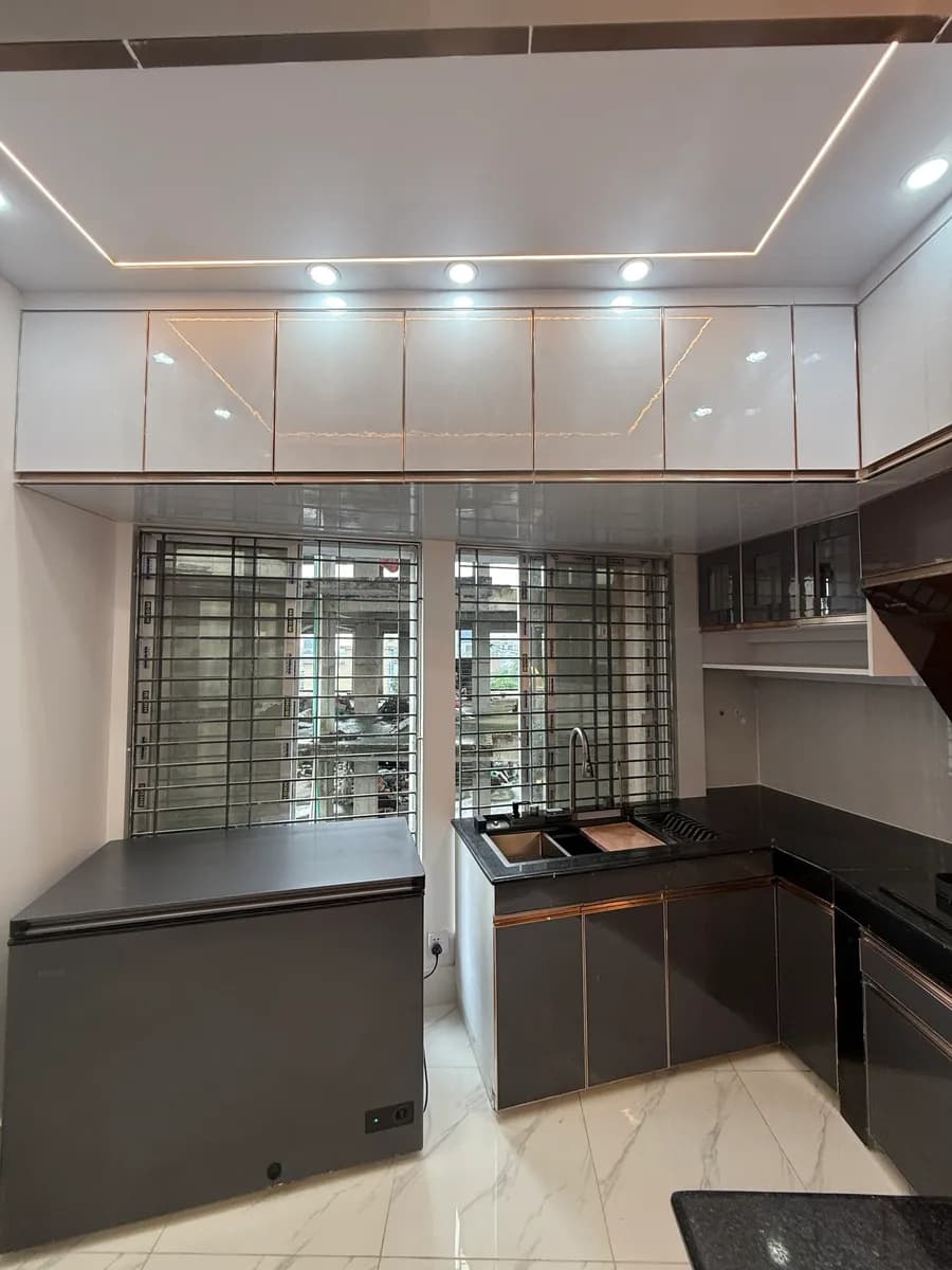 Small kitchen cabinet design with smart storage