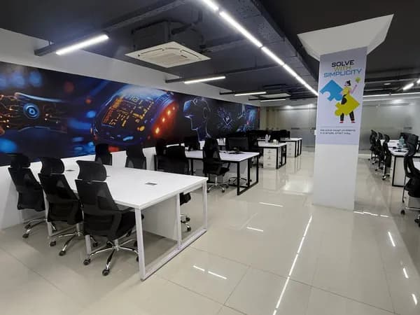 Tech company office design with modern color scheme