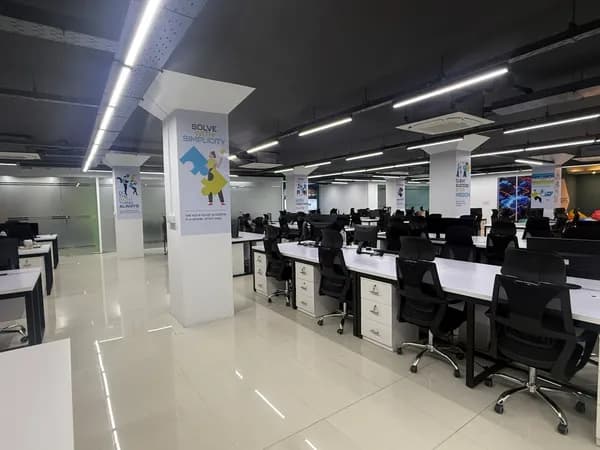 Tech company office interior with sleek open layout