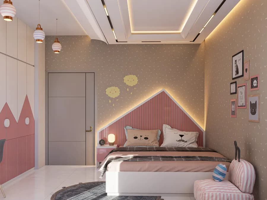 Colorful kids bedroom design with playful décor in Bangladesh