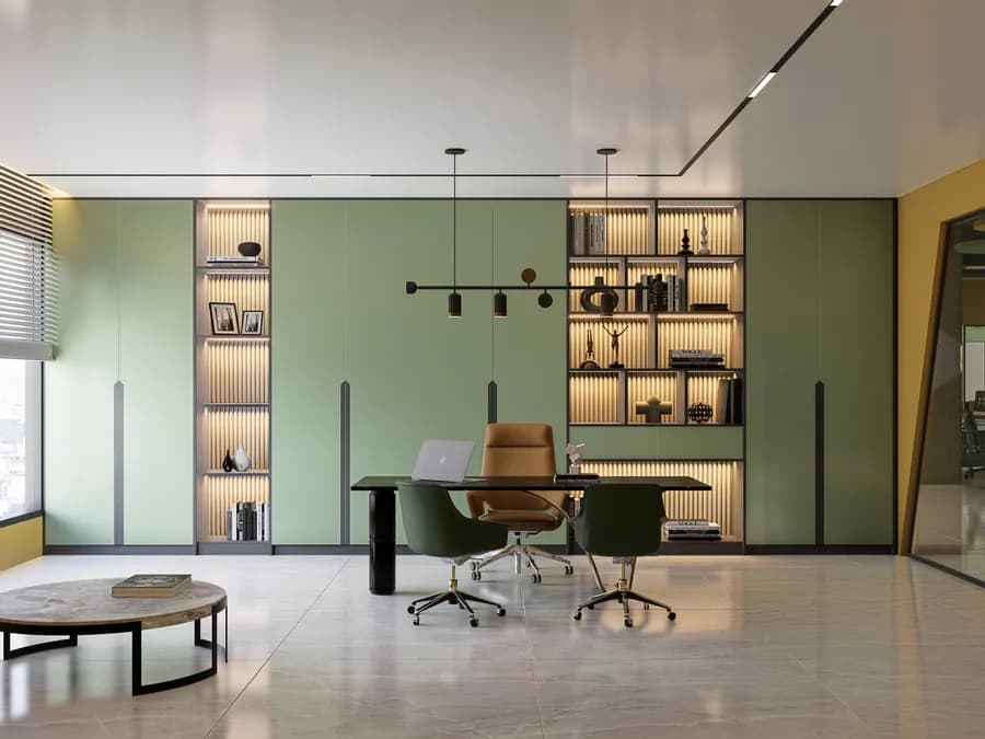 Premium office cabin with modern furniture
