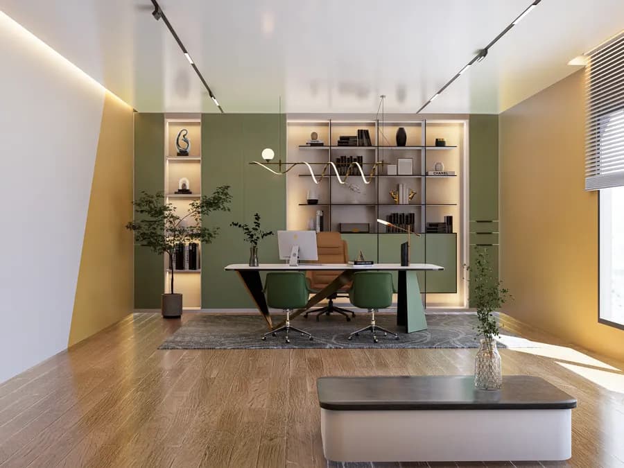 Elegant CEO office design with luxury furniture