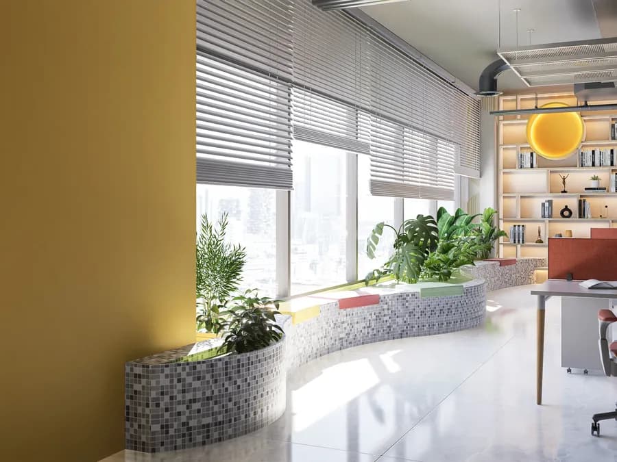 Corporate office design with ergonomic furniture