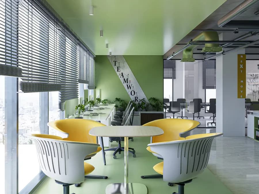 Minimalist corporate office with premium furniture
