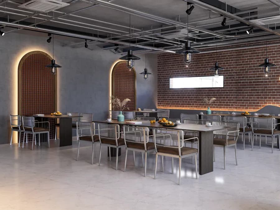 Café interior with comfortable seating and greenery in Bangladesh