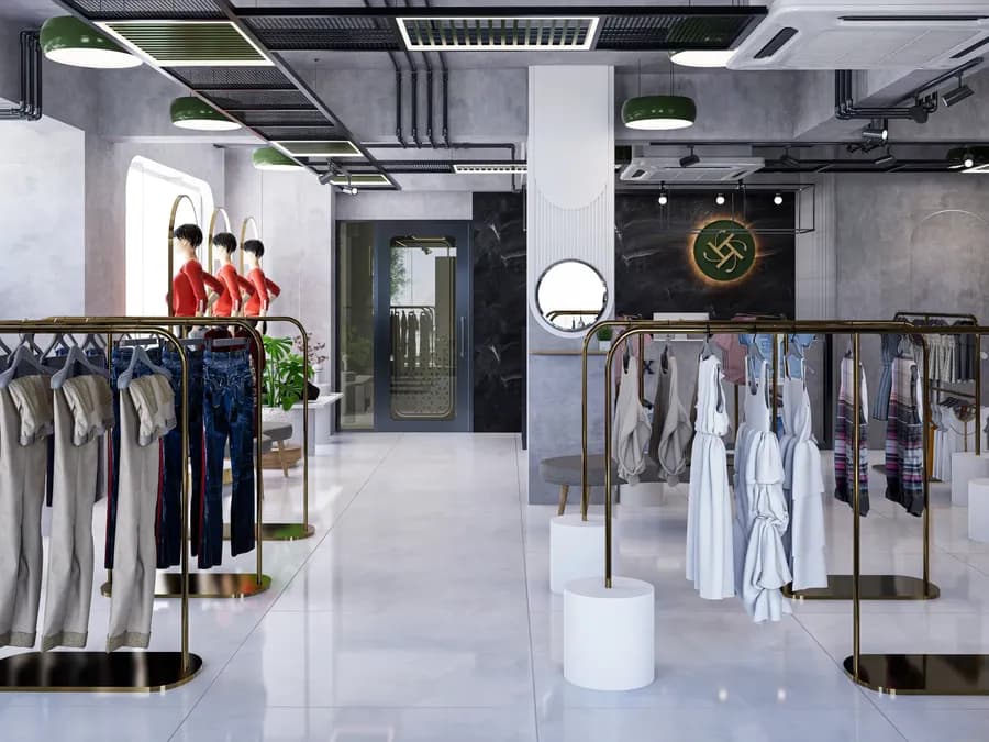 Modern boutique interior design for apparel brands