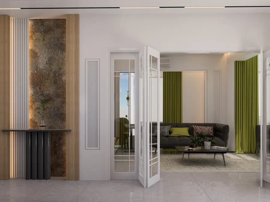 Luxury apartment living and dining interior design by Interior Villa Bangladesh