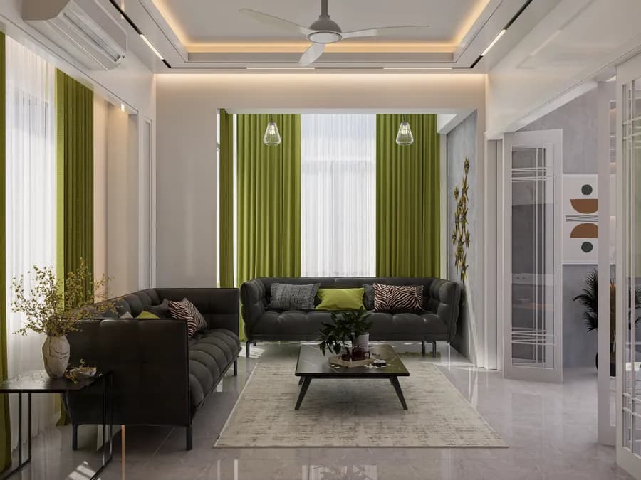 Elegant interior with open living and dining concept