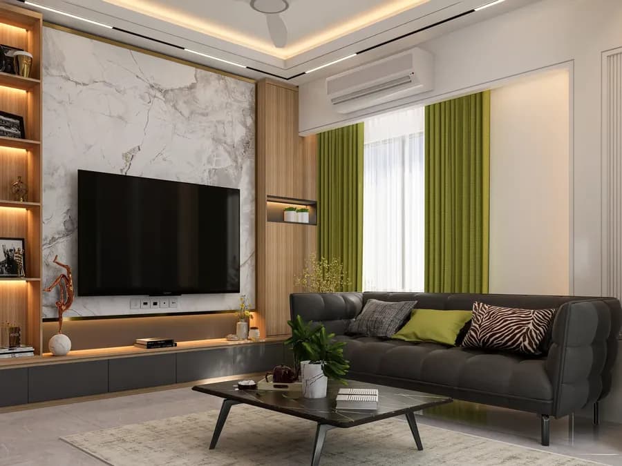 Modern living and dining interior design in Bangladesh