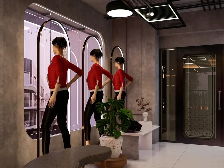 Trendy clothing showroom design in Dhaka