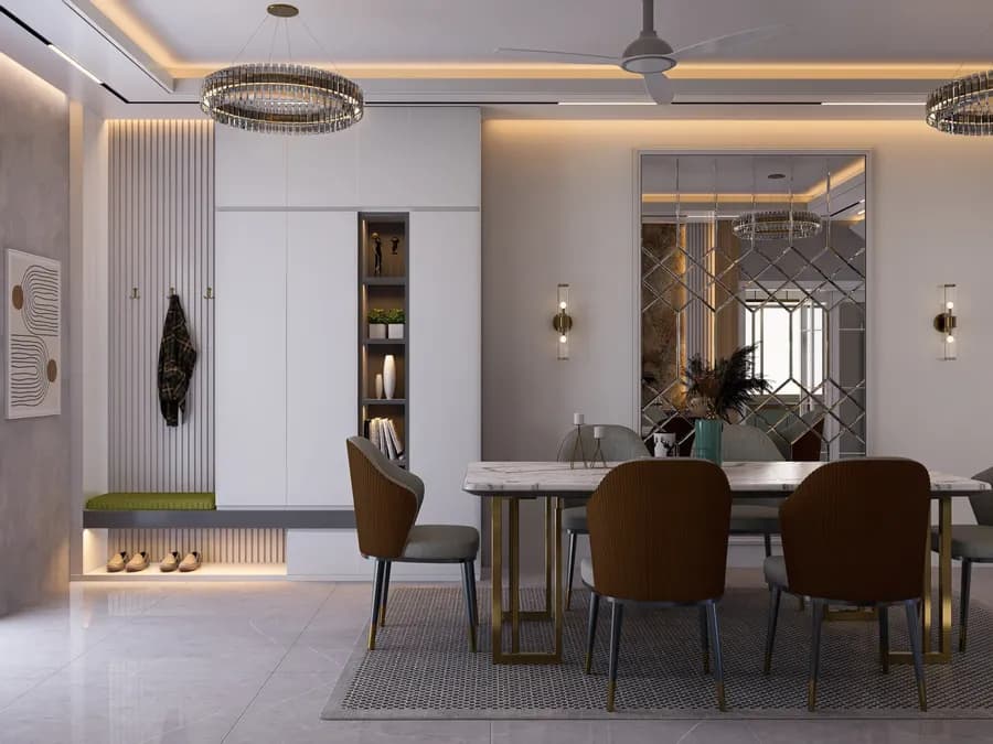 Modern living and dining designed by Interior Villa