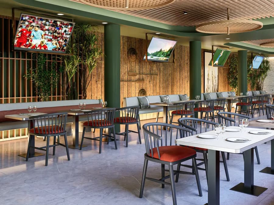 Elegant restaurant interior featuring ambient décor