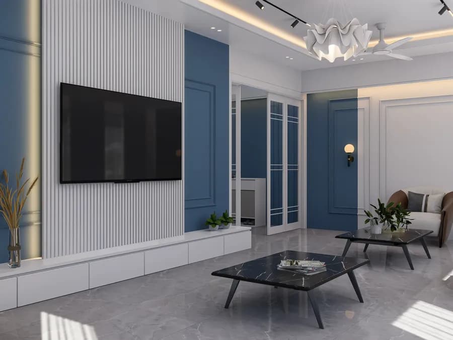 Duplex home featuring modern TV cabinet