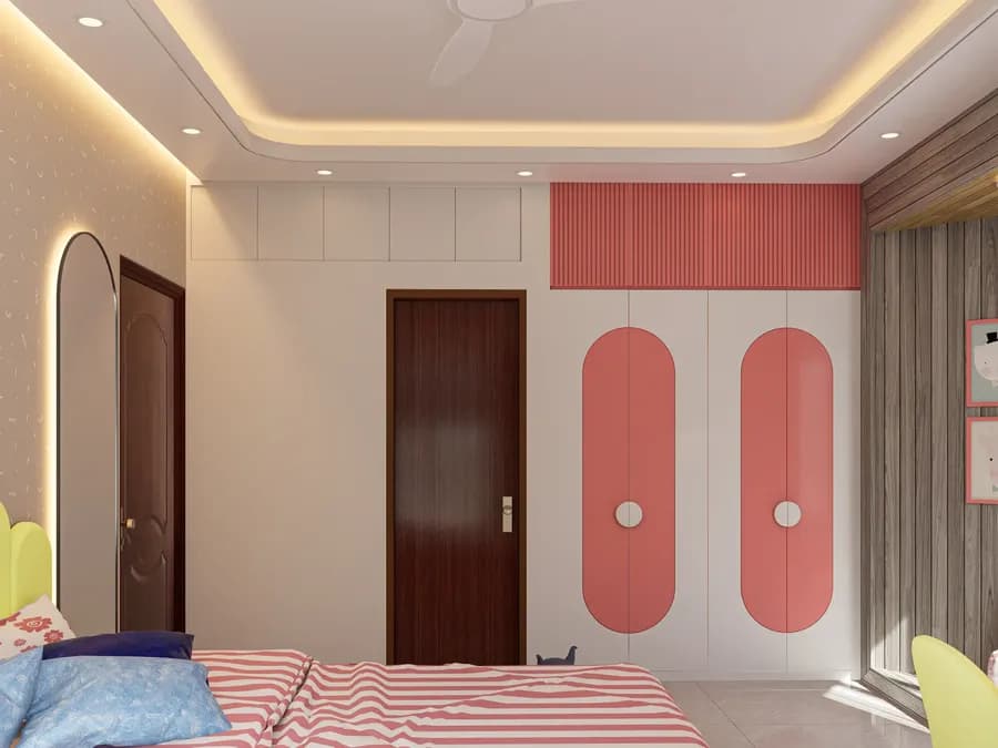 Minimalist children’s bedroom with smart storage
