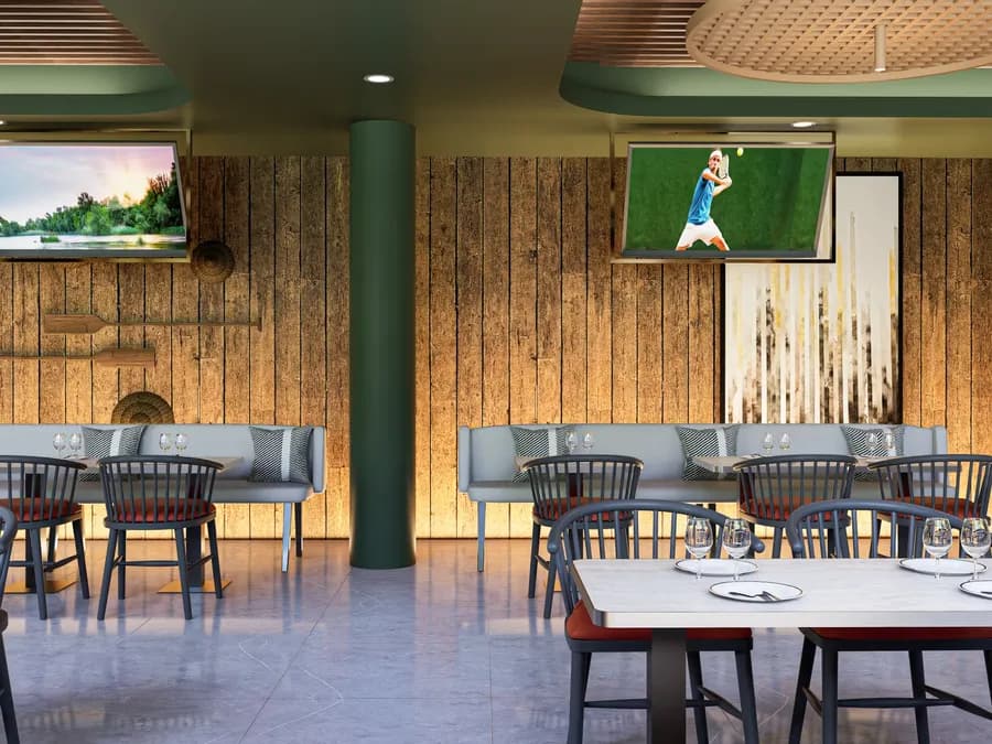 Café and restaurant interior with cozy atmosphere
