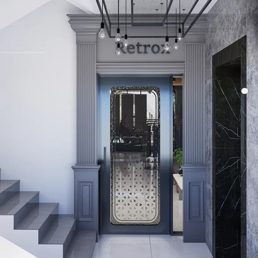 Fashion showroom interior with creative wall décor