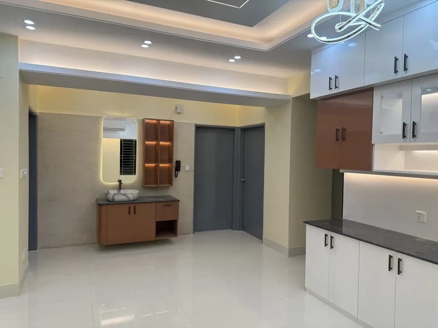 Luxury living and dining room design with neutral tones