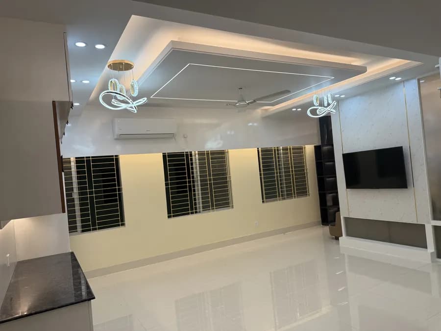 Modern apartment living and dining area interior design