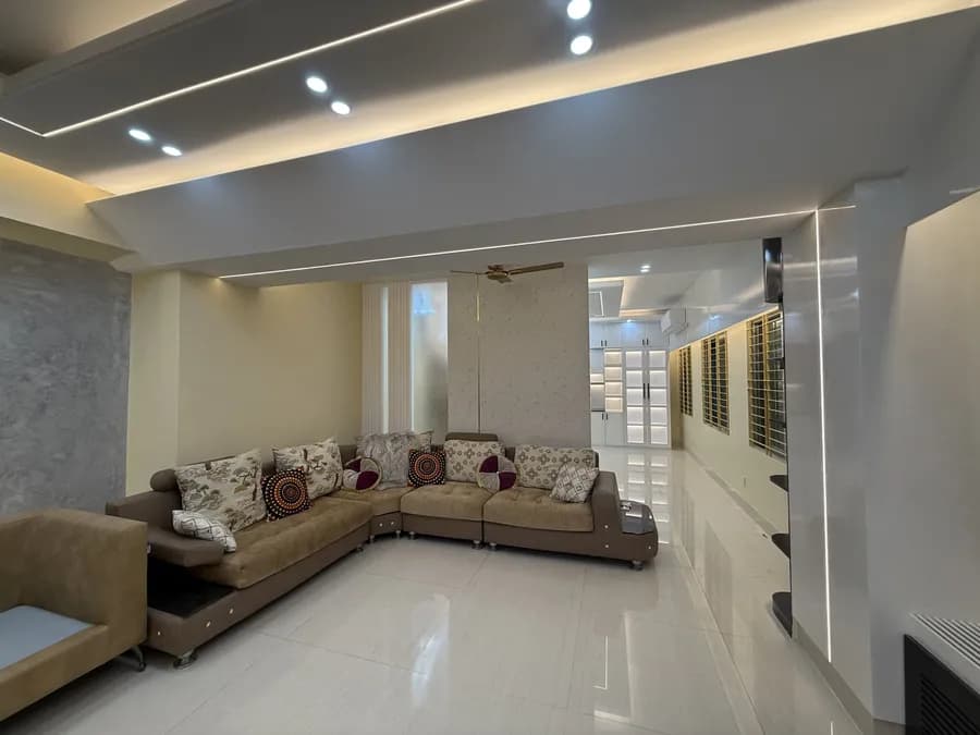 Modern living and dining room interior design in Bangladesh
