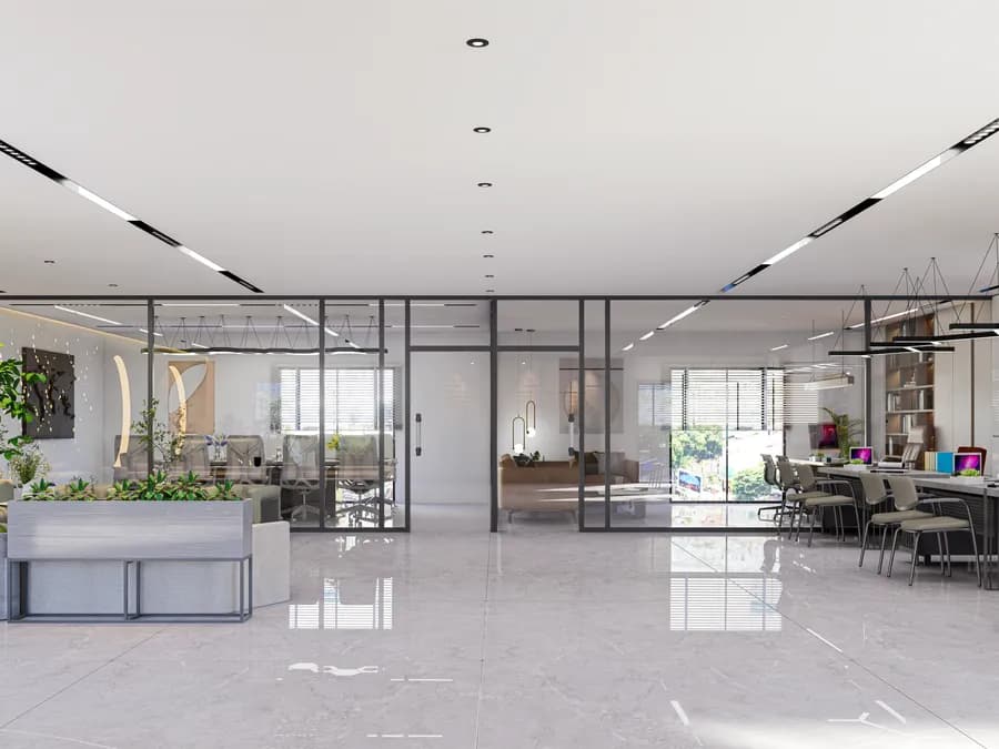 Functional travel office workstation design in Bangladesh