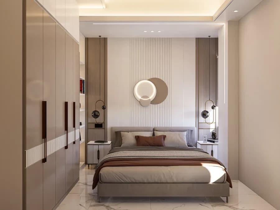 Modern small bedroom design in Bangladeshi apartment