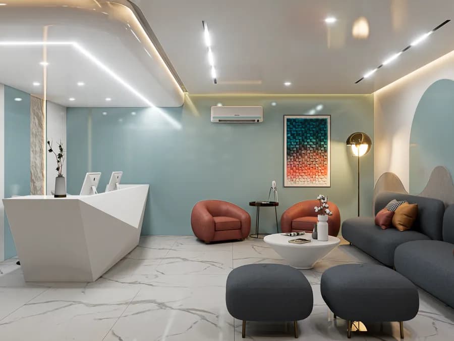Clean and professional dental clinic waiting area in Bangladesh