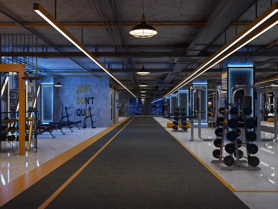 Sleek and modern fitness center interior for training
