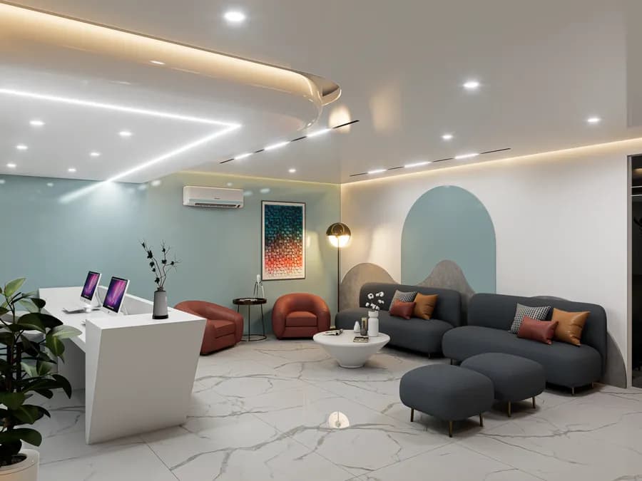 Modern dental clinic design with advanced lighting in Bangladesh