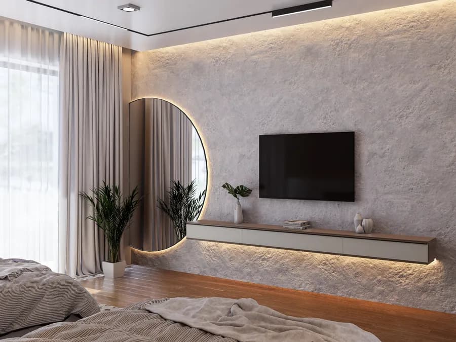 Premium master bedroom design with modern headboard and side lamps