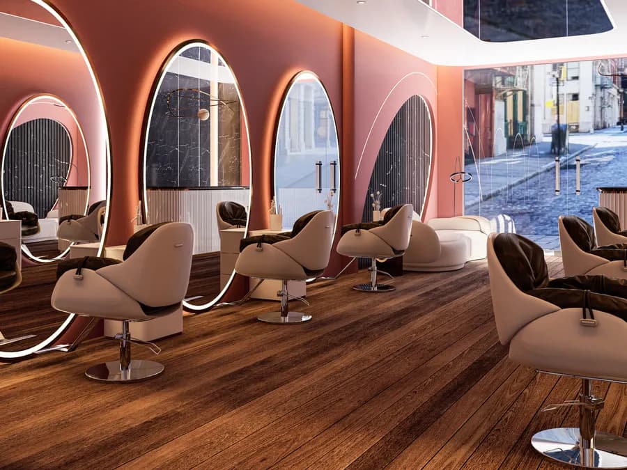 Stylish barber shop interior with sleek furniture in Bangladesh