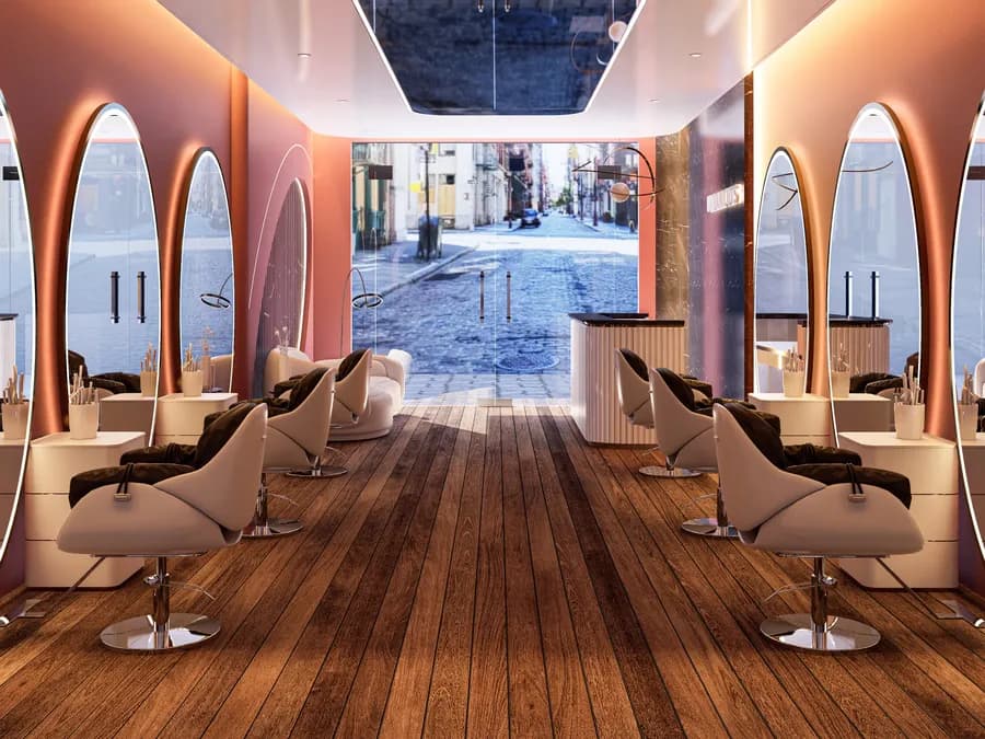 Luxury men’s grooming salon interior design