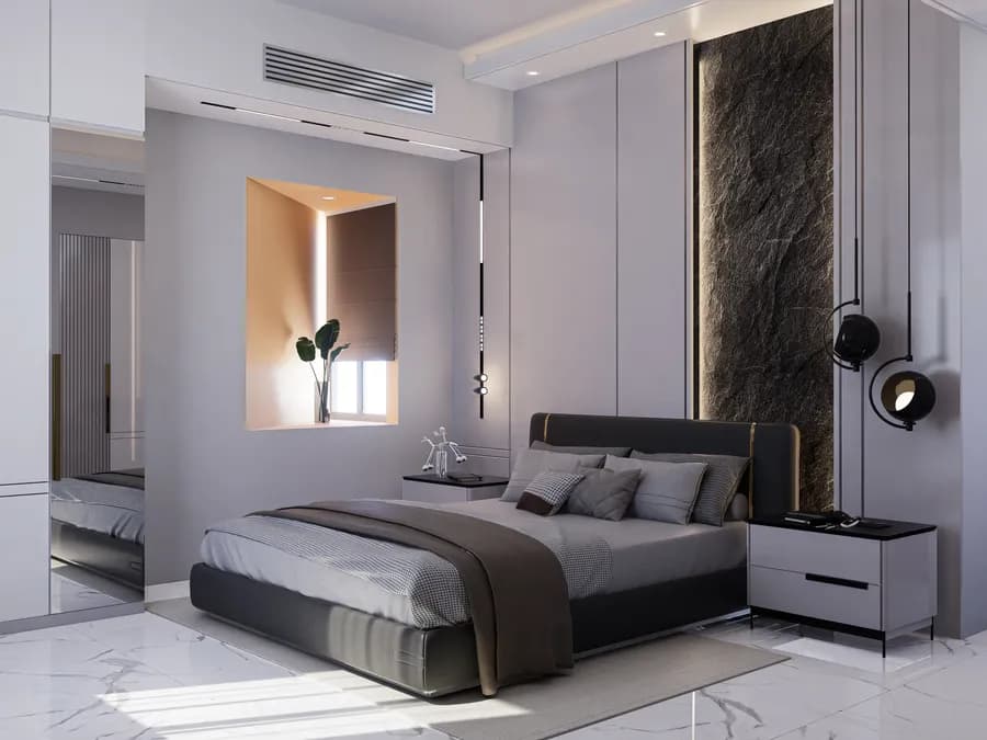Luxury villa bedroom interior design in Bangladesh