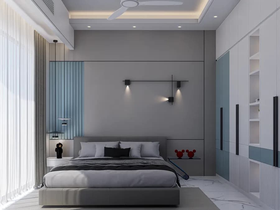 Spacious master bedroom design in Dhaka apartment