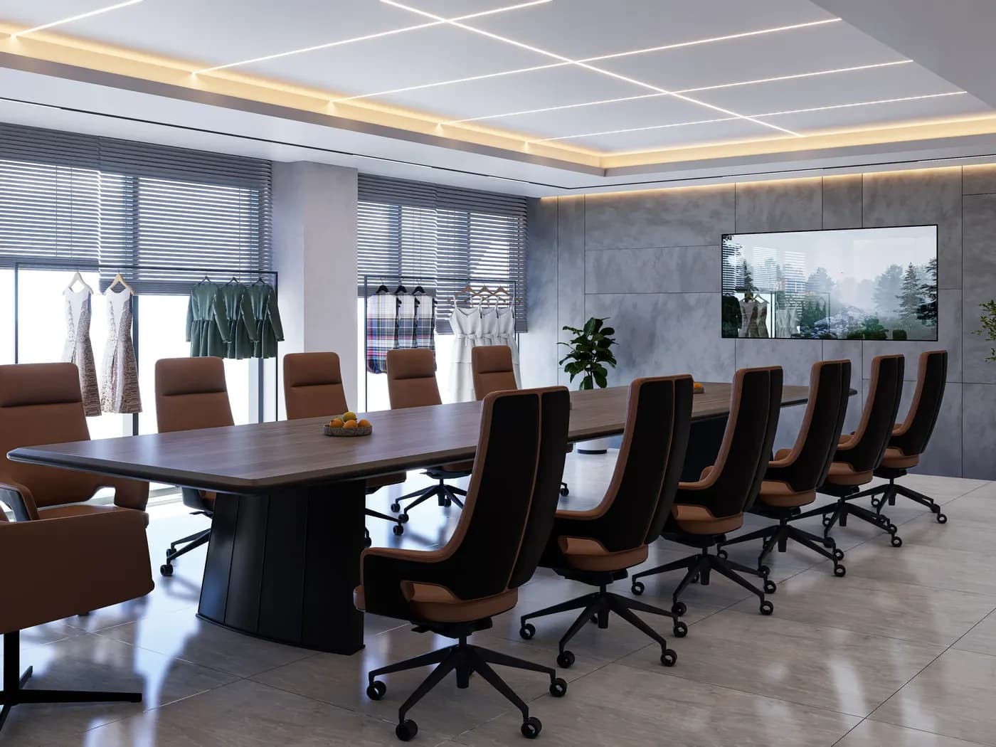 Stylish commercial office meeting room interior design
