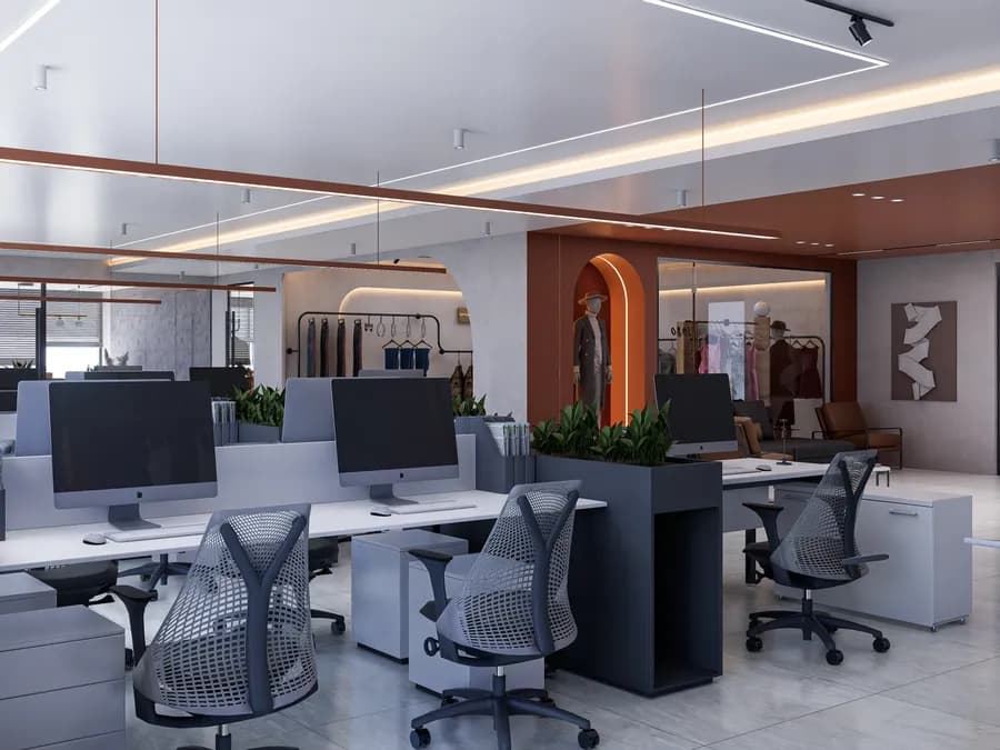 Premium buying house office interior with collaborative workspace