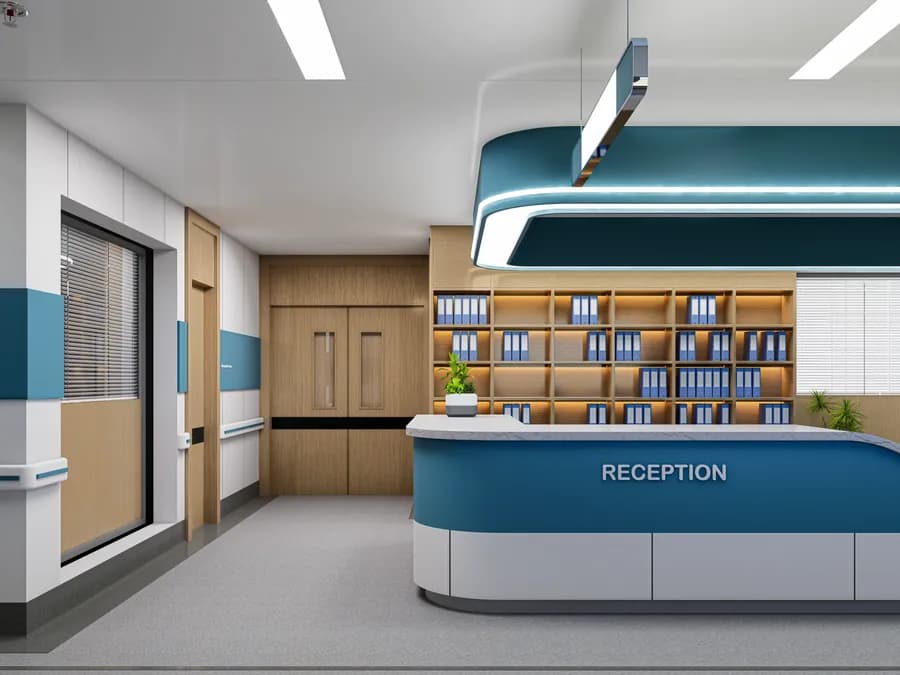 Contemporary healthcare facility corridor design Bangladesh