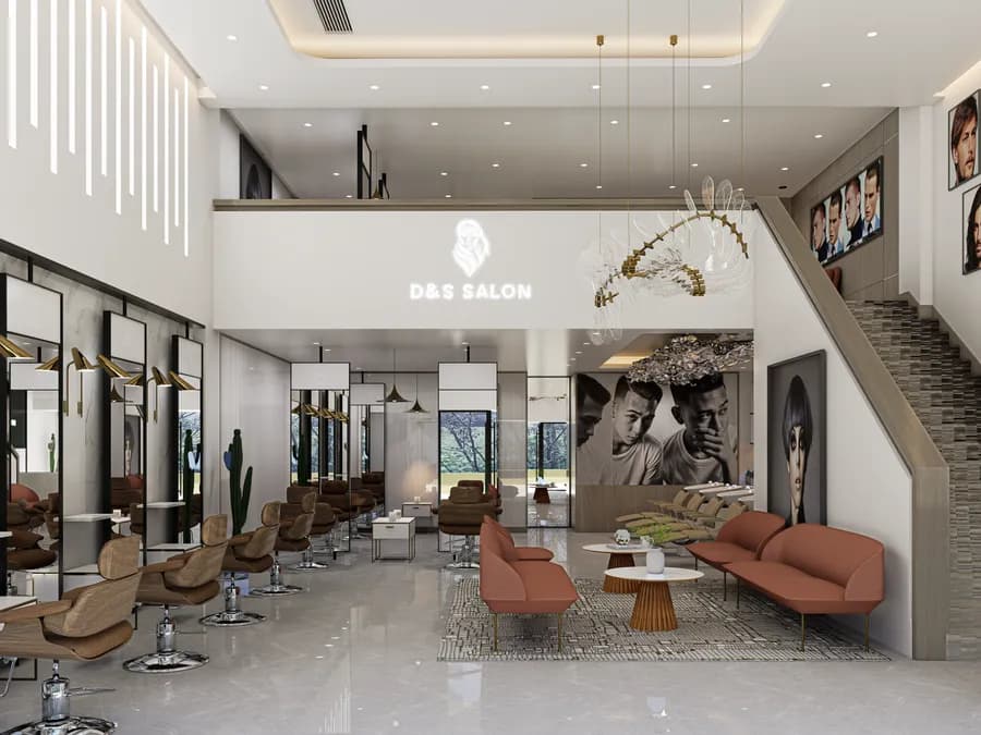 Minimalist barber shop interior for small spaces in Bangladesh