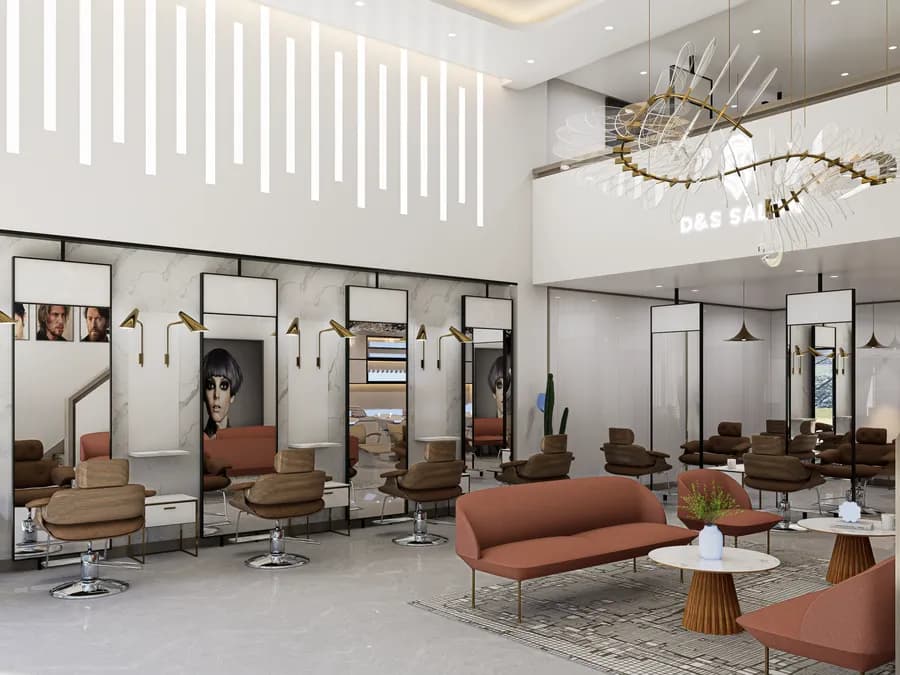Professional men’s hair salon interior with modern décor in Bangladesh