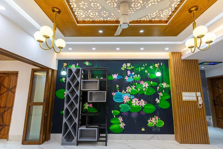 Modern ceiling lighting design for apartment interior