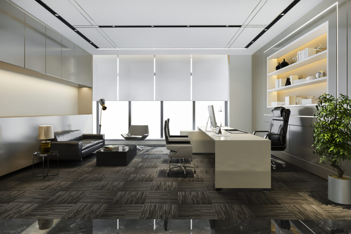 3d rendering luxury business meeting and working room in executive office